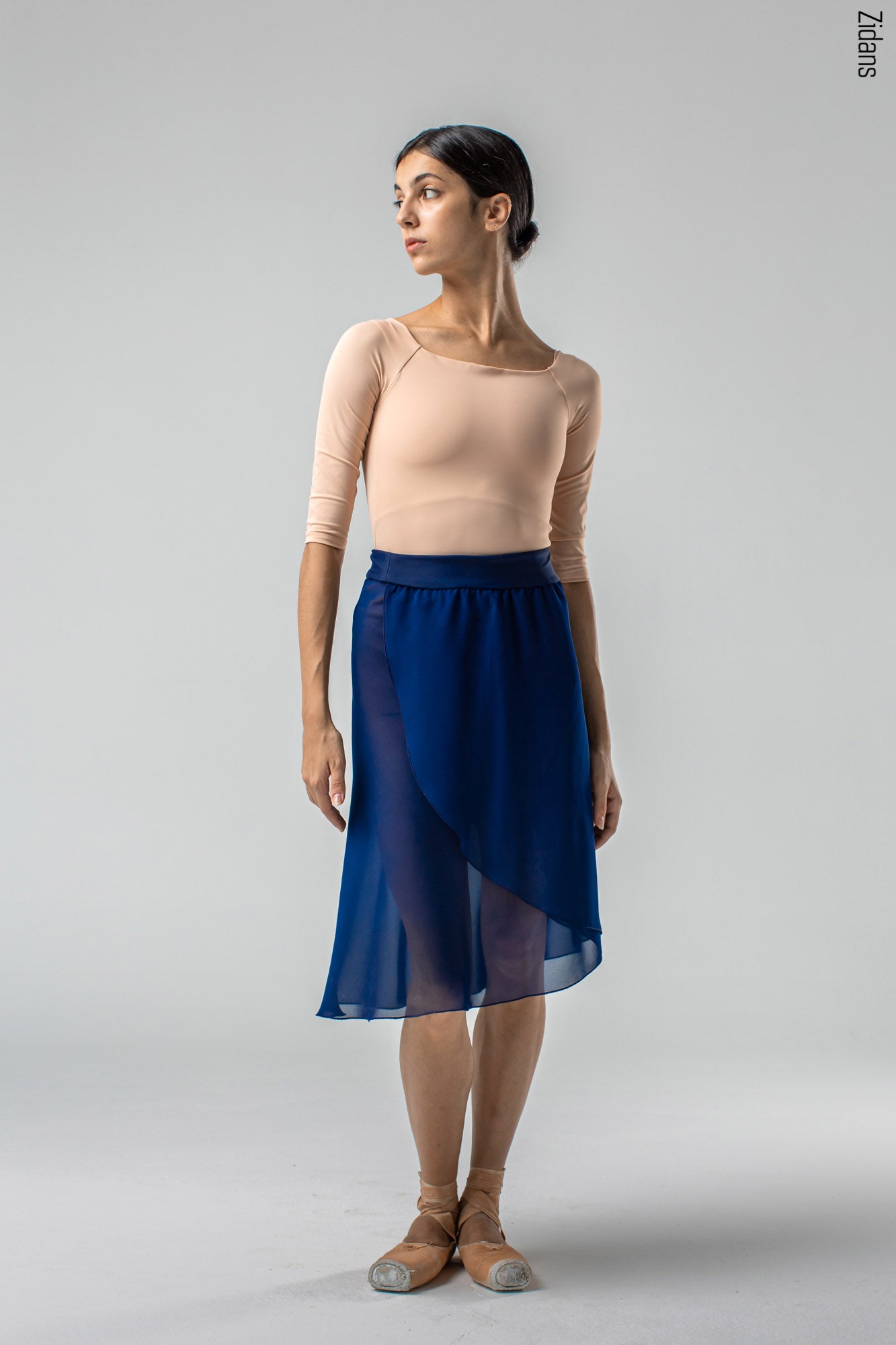 Wrap skirt with elastic waist and ties | dark_sapphire