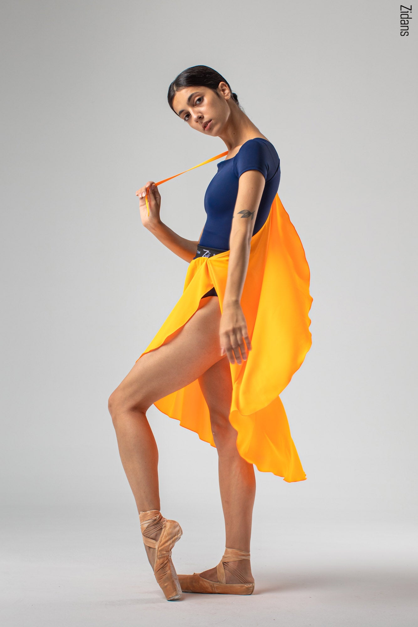 Wrap skirt with elastic waist and ties | neon_orange