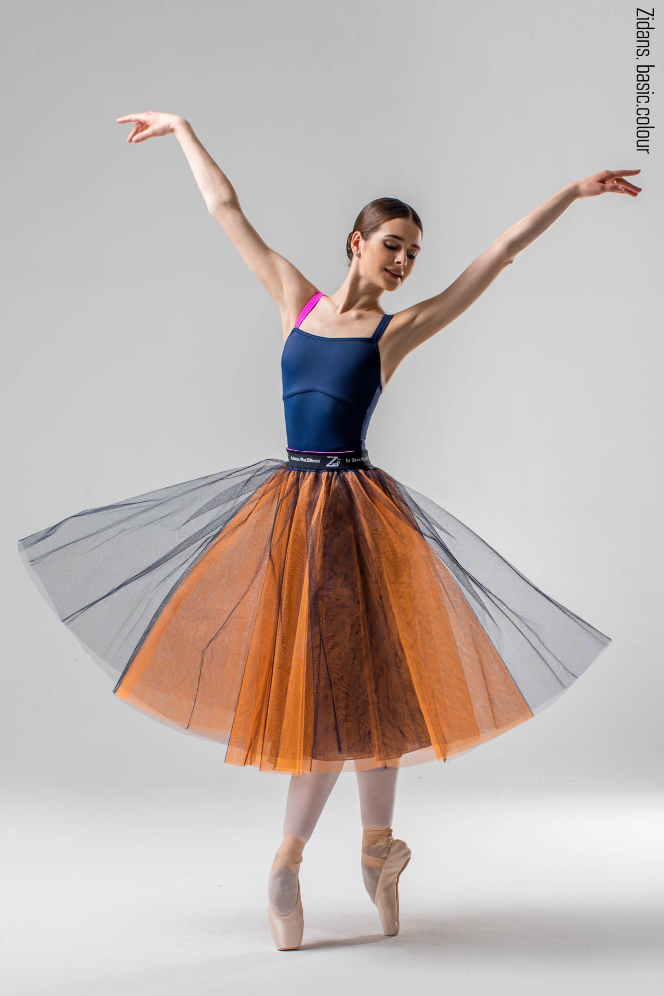 Rehearsal tulle skirt lantern | dark_sapphire-neon_orange